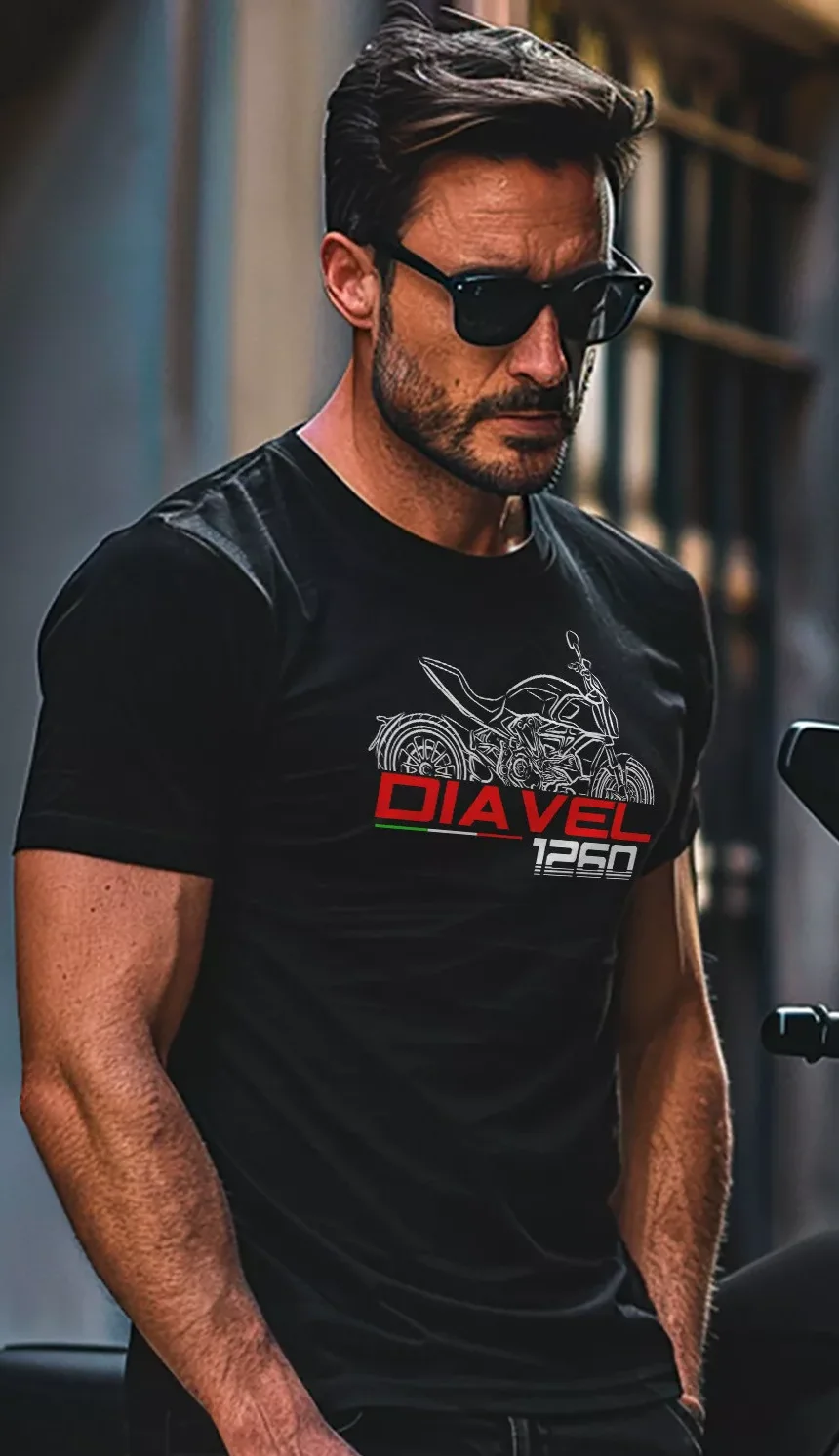 

Men T Shirt Casual Hypermotard 1100 2007-2012- Motorcycle T-Shirt Graphic Summer Short Sleeves 100% Cotton