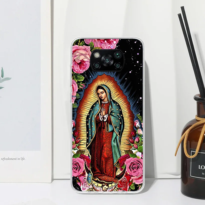 Virgin De Guadalupe Virgen Mary Phone Case For Xiaomi Poco X6 X5 X4 X3 Nfc F6 F5 Pro F4 Gt F3 F2 F1 M5S M4 M3 Art Fundas Back Co