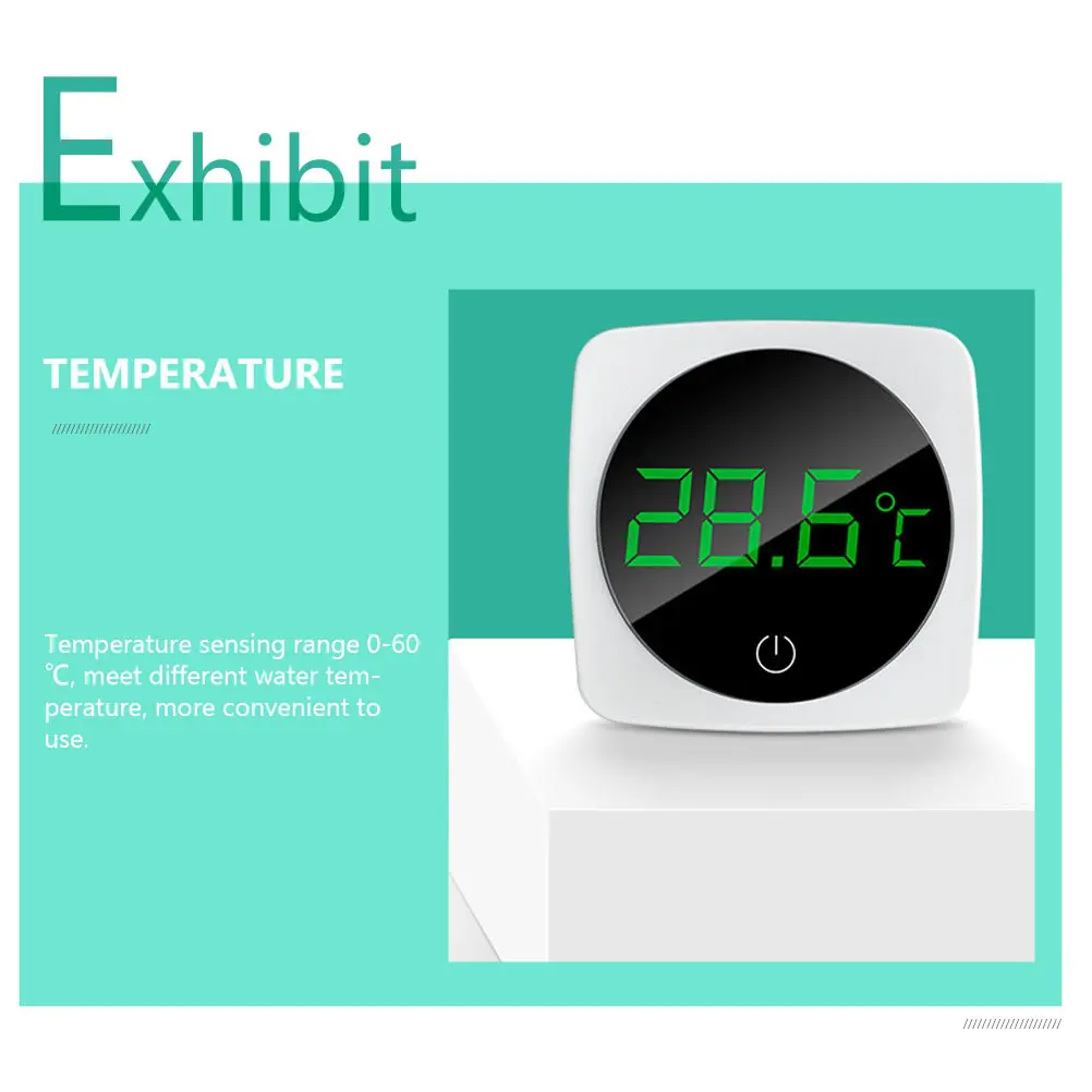 

1pc Water Thermometer Digital Fish Tank Temperature Sensor 0-60℃ Mini Aquarium Thermometer Stick On Led Display Waterproof
