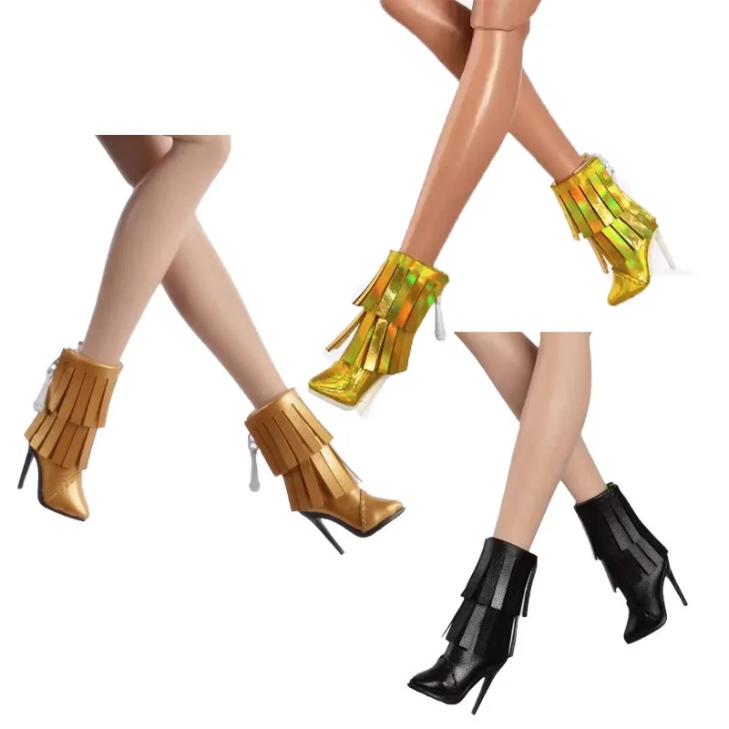 

Сапоги с бахромой для куклы 1/6, модная обувь для игрушек, повседневная одежда, короткие сапоги для куклы, подходят для ваших FR2, аксессуары для 12-дюймовых кукол