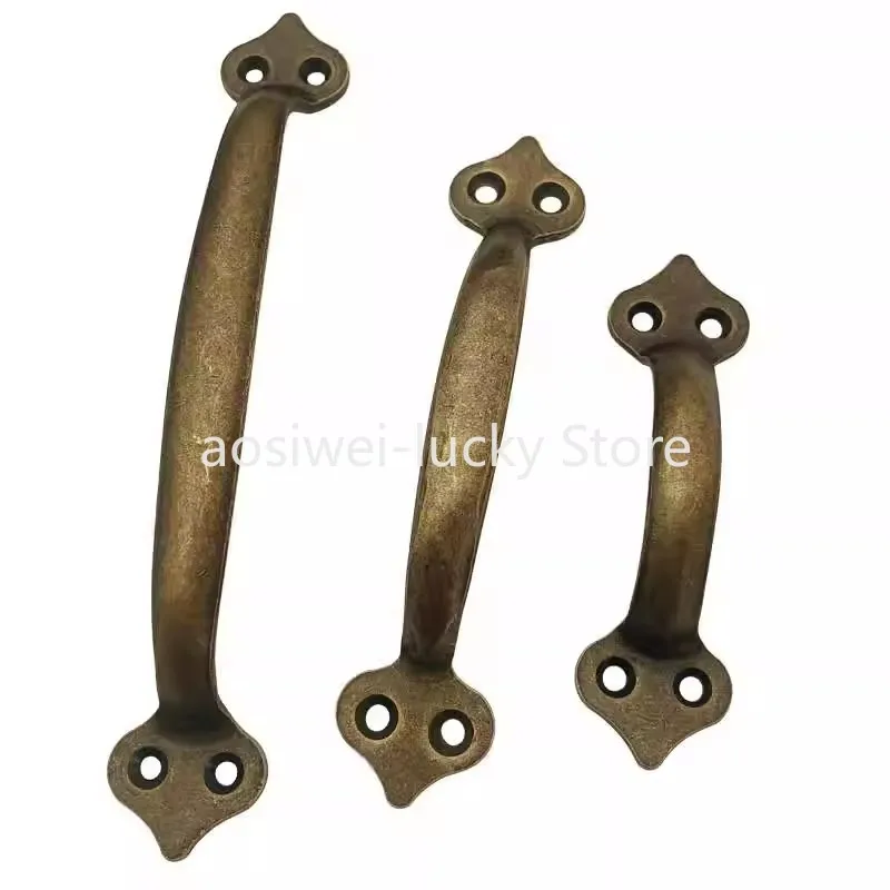 Perillas de cajón antiguas de cobre puro, manija de puerta Vintage, manijas de puertas de ventana de armario de cocina, accesorios de Hardware para muebles, 1 ud.