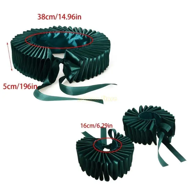 31BF الهالوين الفيكتوري الياقة عصر النهضة الرقبة راف مهرج المختنق ومجموعة أصفاد كشكش المعصم للنساء تأثيري حلي