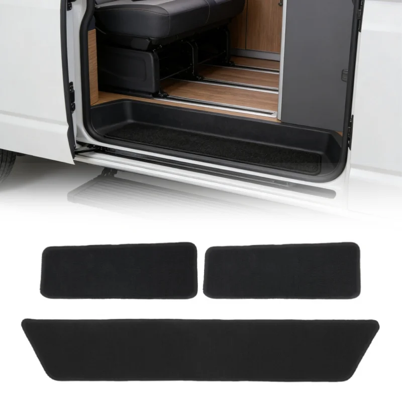 3pcs/Set Carpet Step Mat Set For VW Transporter T5 T6 Anti Slip Black Sliding Door Driver Passenger Door Carpet Van Accessories - view 2