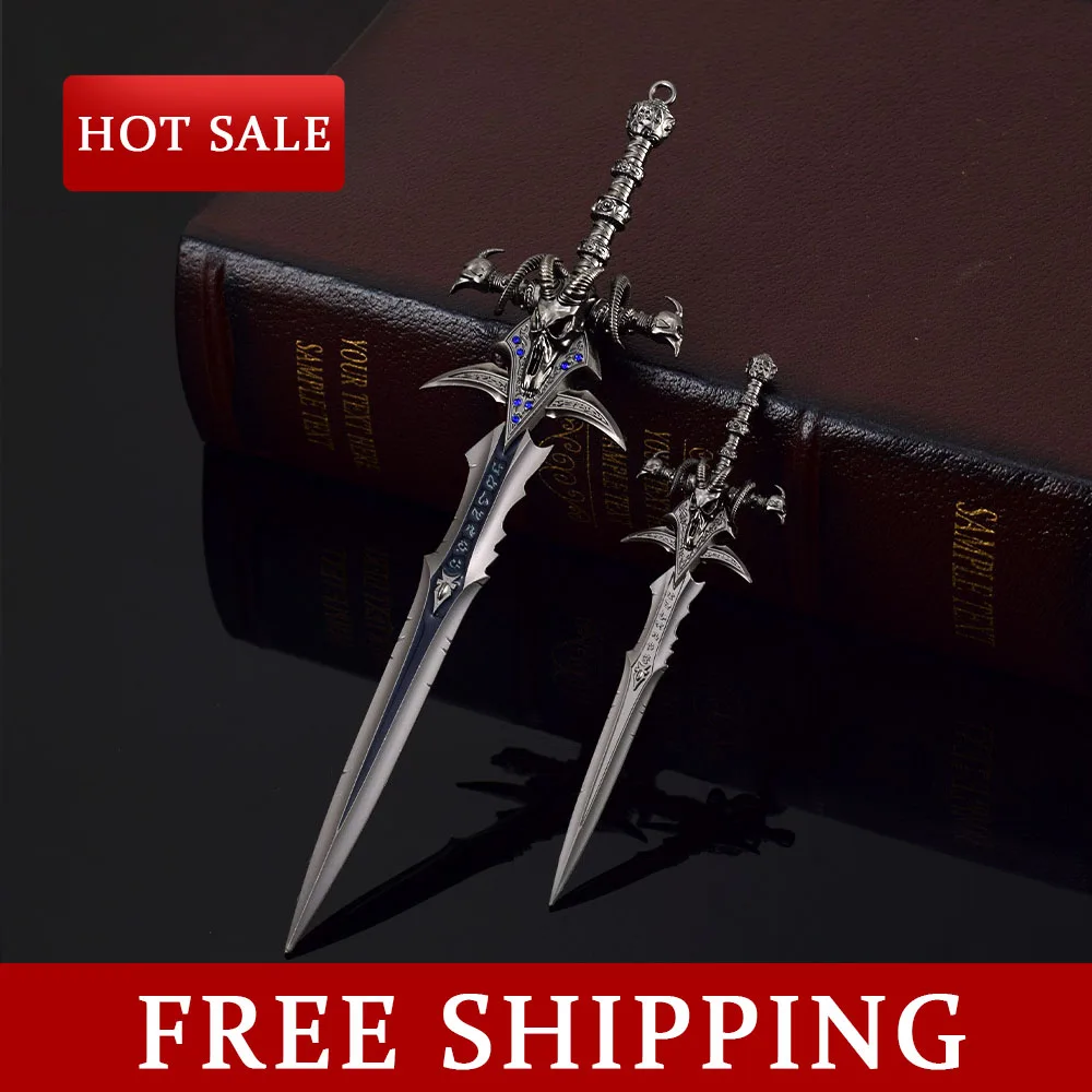 

14CM/22CM 2pcs Frostmourne World of Warcraft Swords Metal Model Lich King Katana Game Wow Peripherals Collectible Ornaments Toy