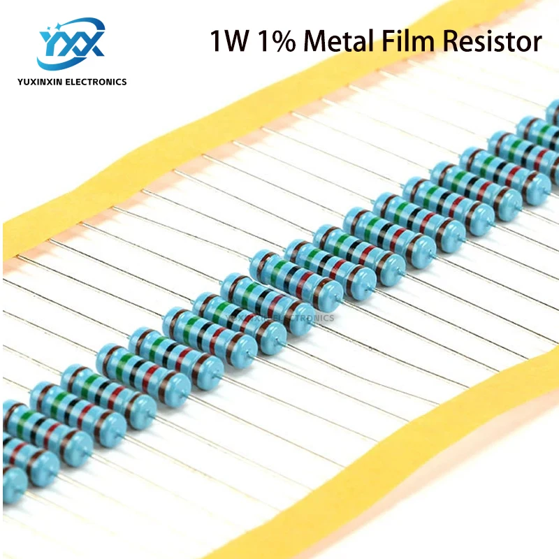 20pcs 1W 금속 필름 저항기 1% 0.1R-10M 10R 22R 47R 100R 330R 1K 4.7K 10K 22K 47K 100K 330K 470K 1 2 10 22 47 100 330 1M 옴