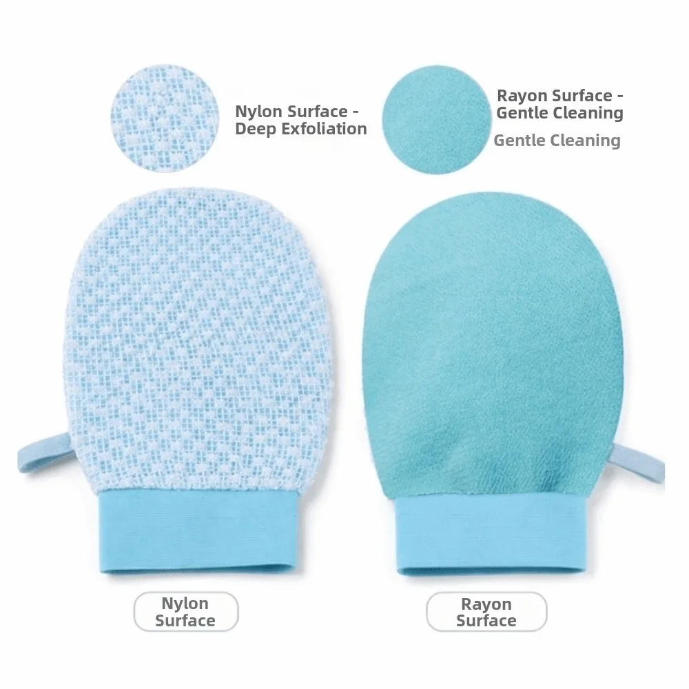 Dual-Sided Exfoliating Shower Gloves Massage Texture Deep Cleaning Dead Skin Scrub Gloves Painless Scrub Gentle Exfoliation