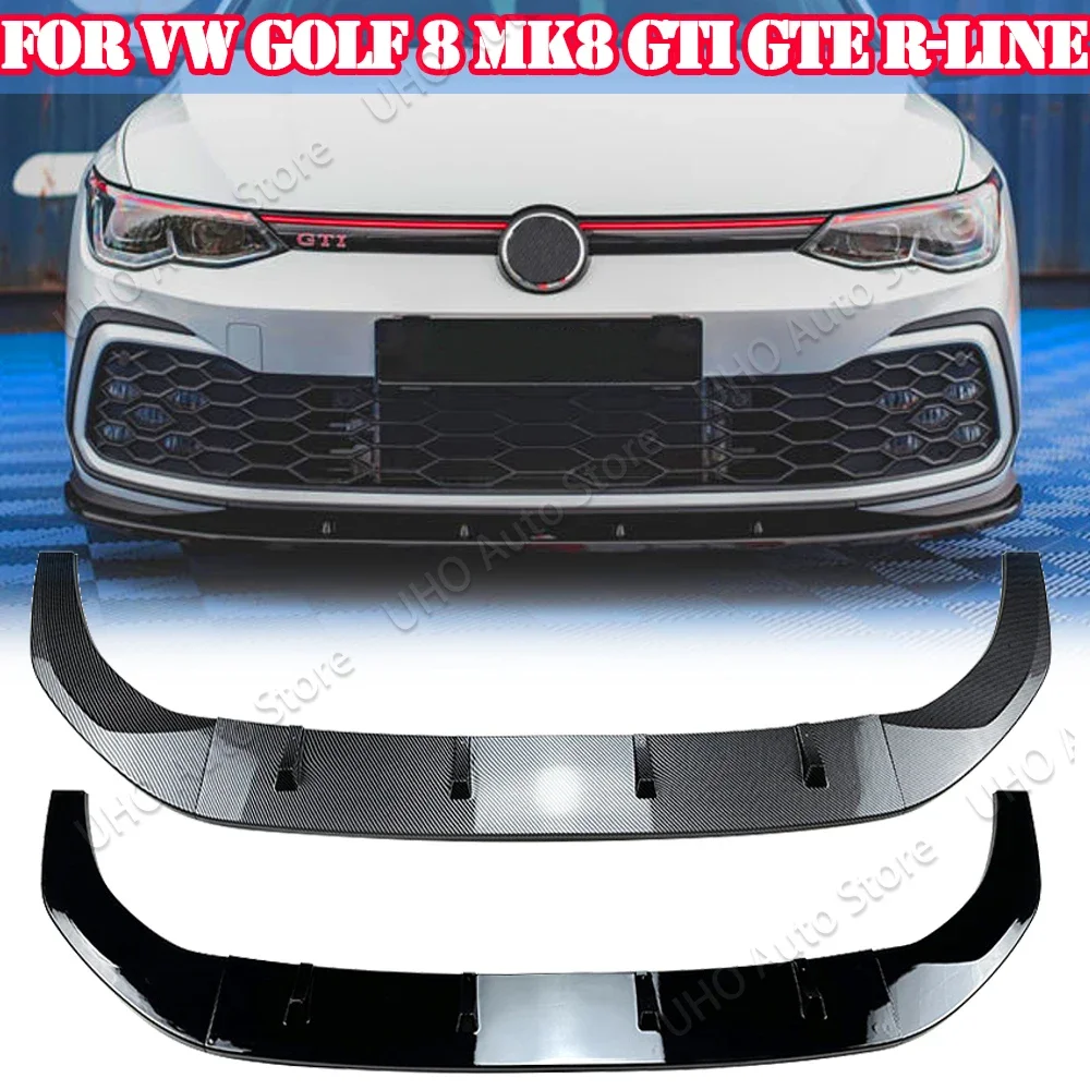 Divisor de lábios do pára-choques dianteiro R-Line Car, Difusor de spoiler, Guarnição Canard, Estilo Maxton, VW Golf 8, MK8, GTI, GTD, GTE, 2020, 2021, 2022, 2023