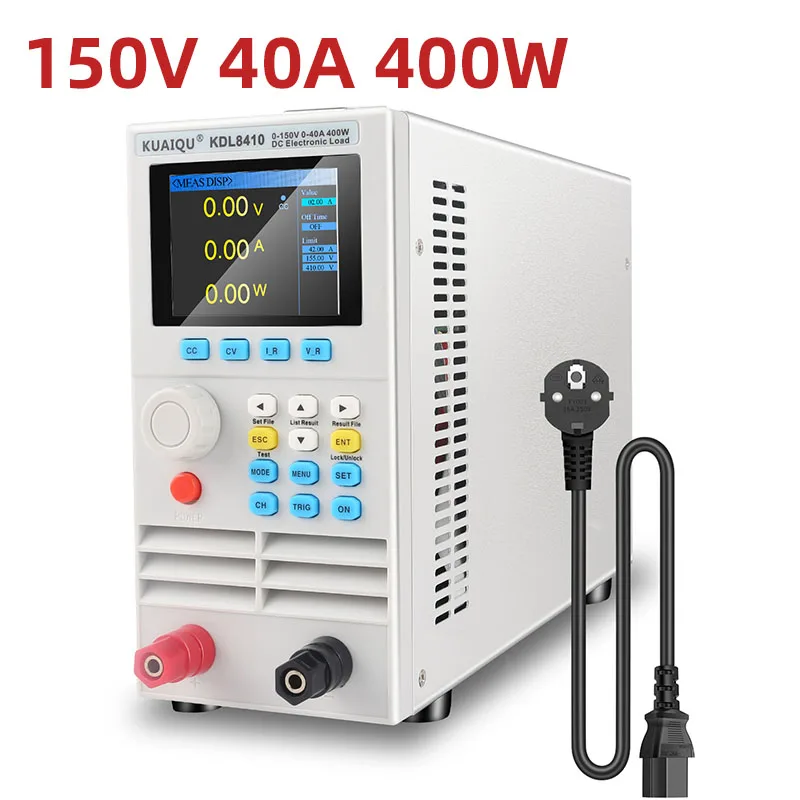 Medidor programable de carga electrónica CC + USB 150V 40A 400W, probador de capacidad de batería de un solo canal, pantalla de 2,8 pulgadas, instrumento medidor