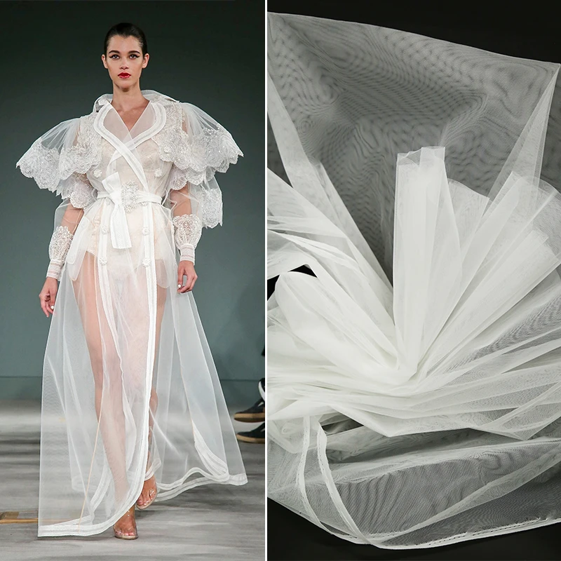 3 เมตรจัดแต่งทรงผม Hard ตาข่าย Tulle Gauze Designer ผ้า