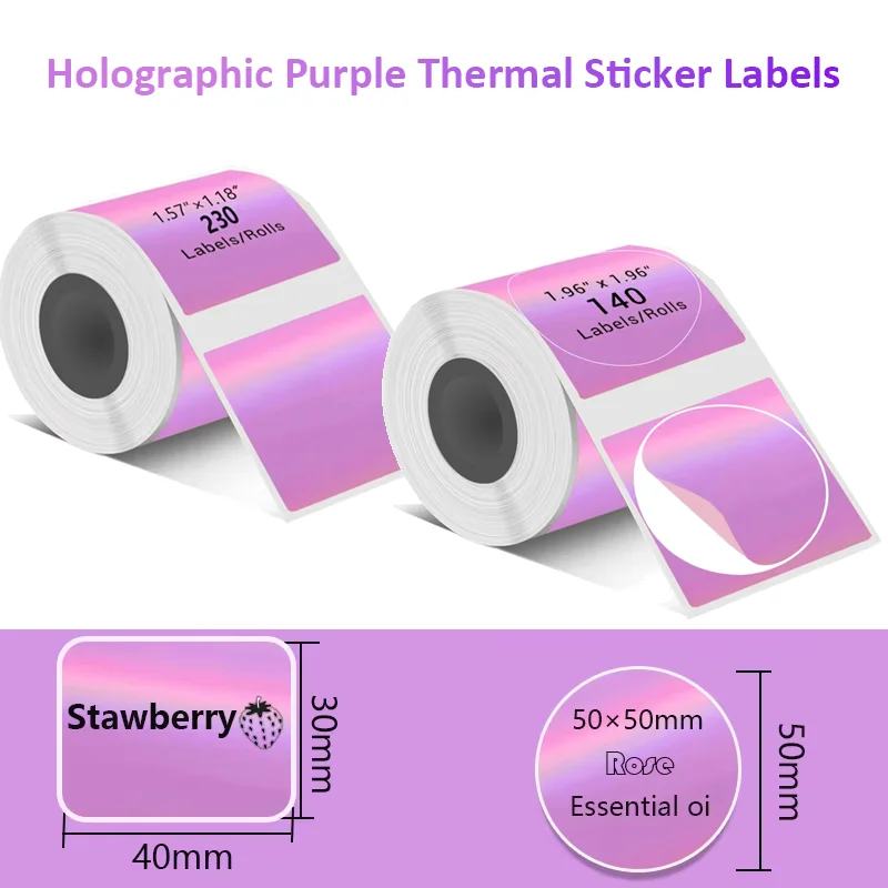Premium Purple Laser Thermal Labels: Waterproof, Durable Adhesive for Retail Packaging