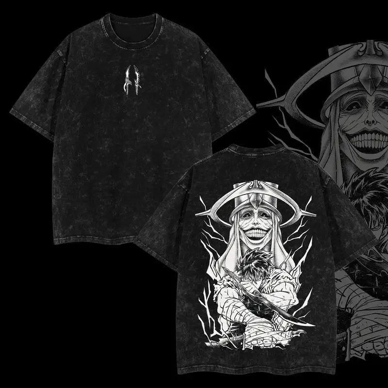 

Solo Leveling Retro Tshirt Man Woman High Quality Vintage T Shirt Cotton Short Sleeves Fashion T-shirt Soft Breathable Tops