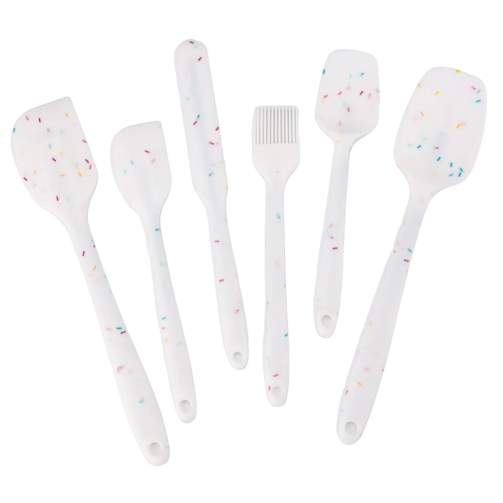 

6pcs/set Silicone Spatula Set Food Grade Heat Resistant Non Stick Baking Cooking Mixing Scraper Kitchen Utensils Pastry Spatulas