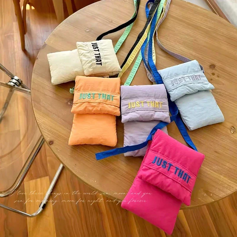 New Fashion Cute Fabric Mobile Phone Bag Niche Design One-shoulder Cross-body Mini Bag Portable Coin Purse Earphone Bag