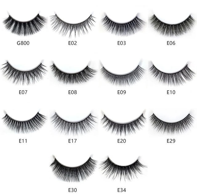 NEU 5 Paar Handgefertigte 3D Nerzwimpern Kurze Falsche Wimpern Kreuzförmig Unordentlich Dicht Natürlich Augenwimpern Bühnen-Make-up Falsche Wimpern – Detail 2