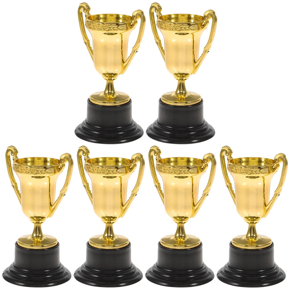 

6 Pcs Mini Trophy Small Trophies Early Learning Puzzle Golden Plastic for Kids Child