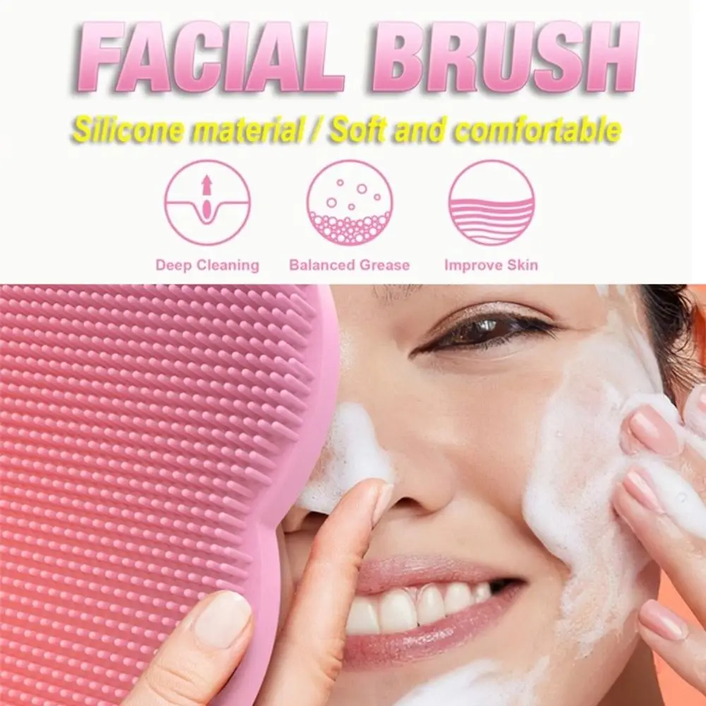 Spazzola per il viso in gel di silice al silicone Spazzola per il lavaggio delle mani Spazzola per il viso esfoliante per la pulizia profonda Rimozione dei punti neri Morbido