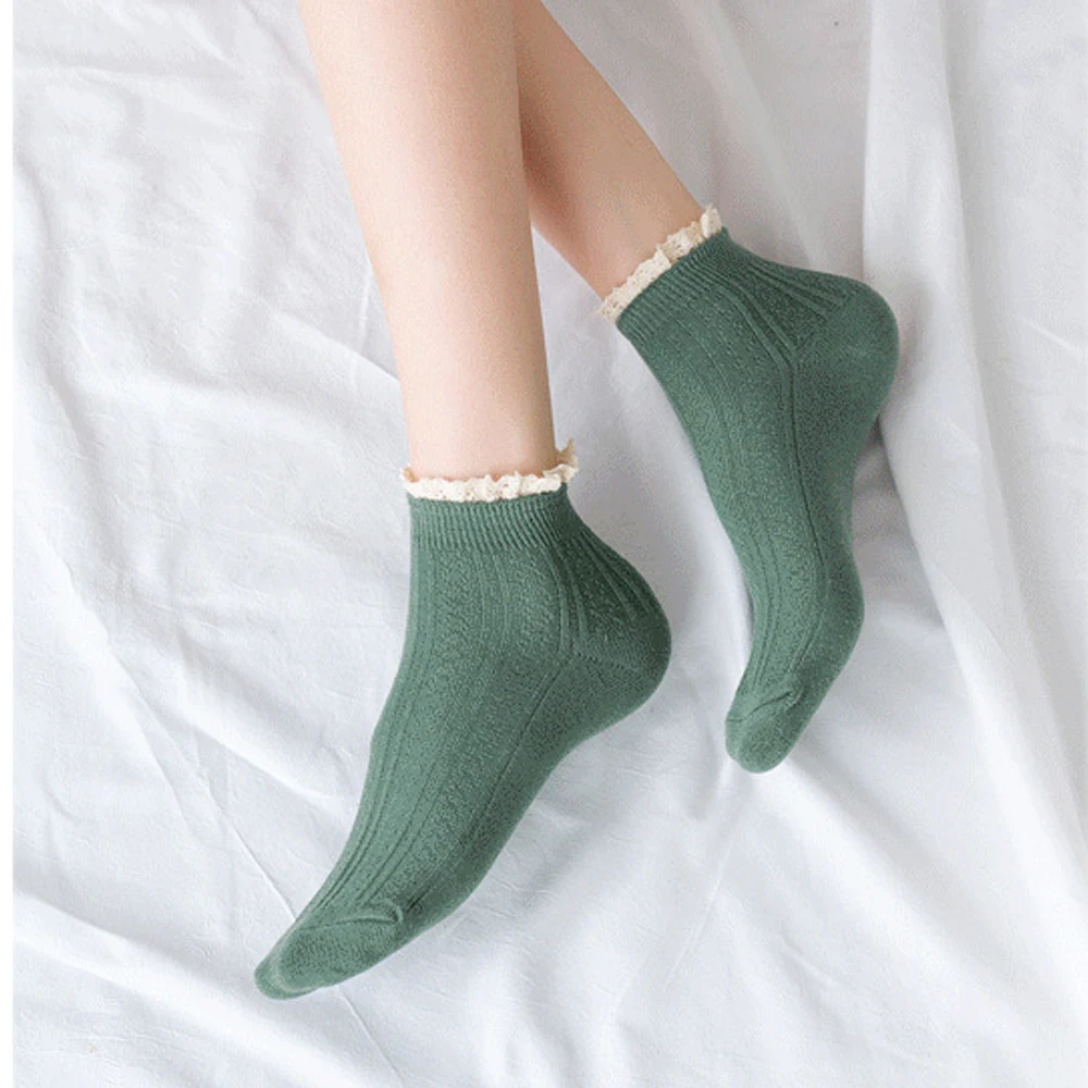 Funny Fashion Short Girls Cute Streetwaer Ruffles Women Socks Cotton Socks Hosiery Lace Socks