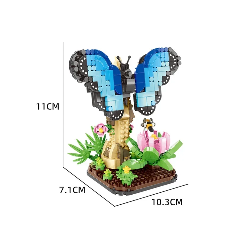 곤충 세계 3D 마이크로 빌딩 블록, 나비 사마귀 조립 모델 브릭 키트, 어린이 장난감, 소년 어린이 선물
