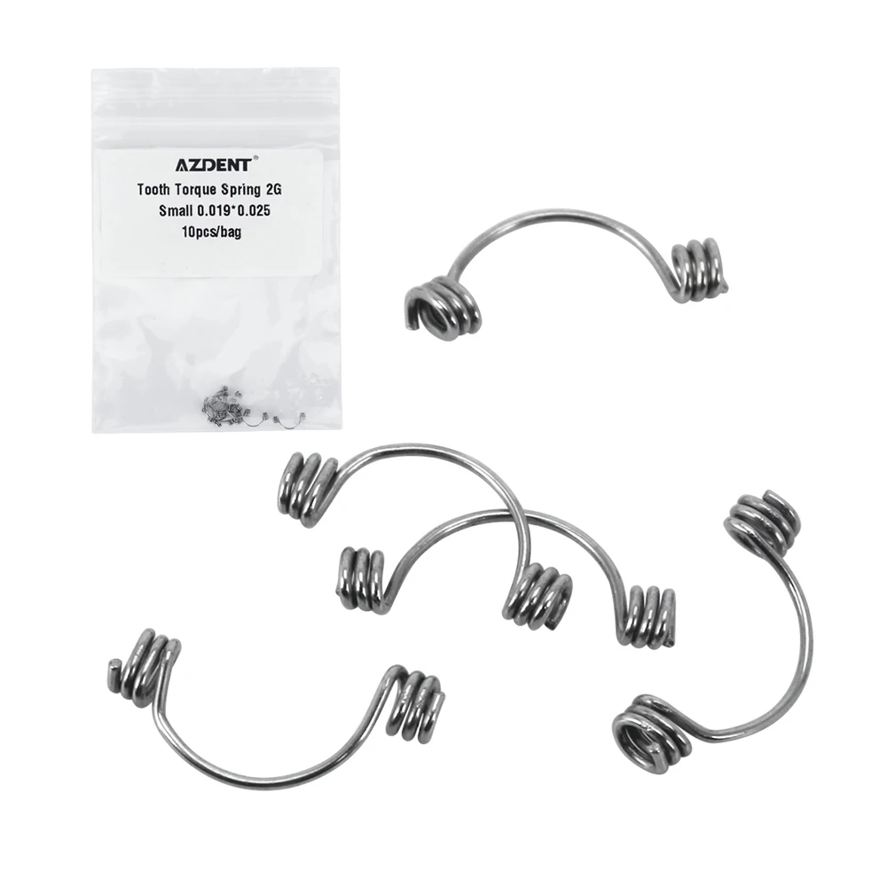 10Pcs/Pack AZDENT Dental Orthodontic Anterior Teeth Torque Rectangular Springs Stainless Steel