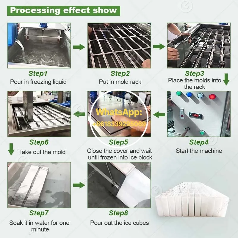ماكينة صنع مكعبات الثلج الصناعية الأوتوماتيكية من الفولاذ المقاوم للصدأ ماكينة تصنيع مكعبات الثلج المخصصة لمطعم المعدات التجارية #5