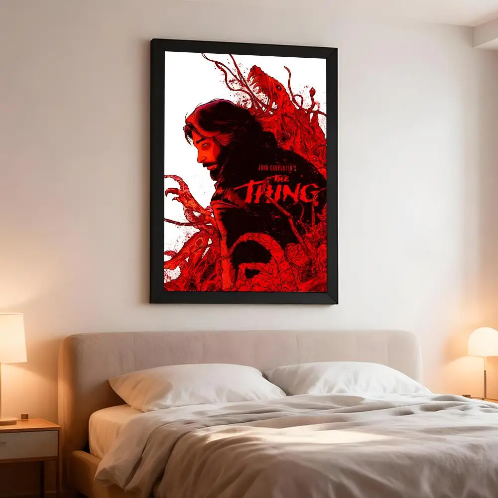Sci-Fi Film The Thing Poster Artistic Peel-Off Wall Decor, Indoor Outdoor Home Ornament for Collectors