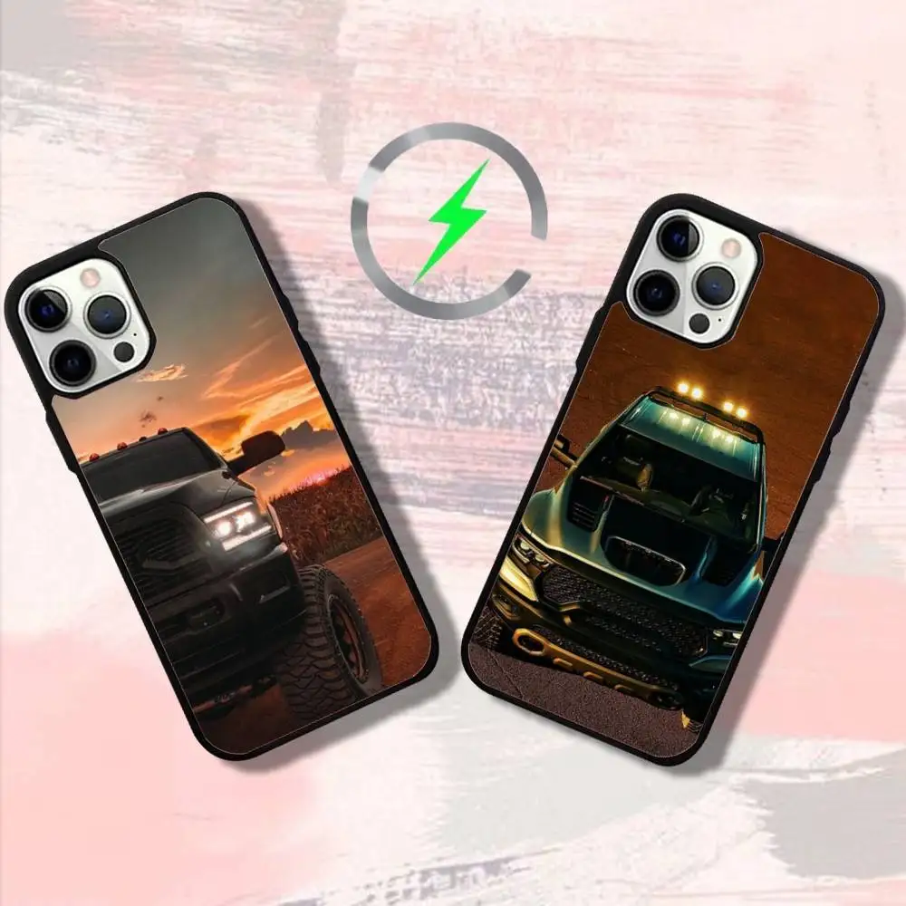 

Car R-Ram Phone Case For iPhone 16,15,14,13,12,11,Pro,Max,Plus,Mini,SE4,E Magnetic Magsafe Wireless Charging