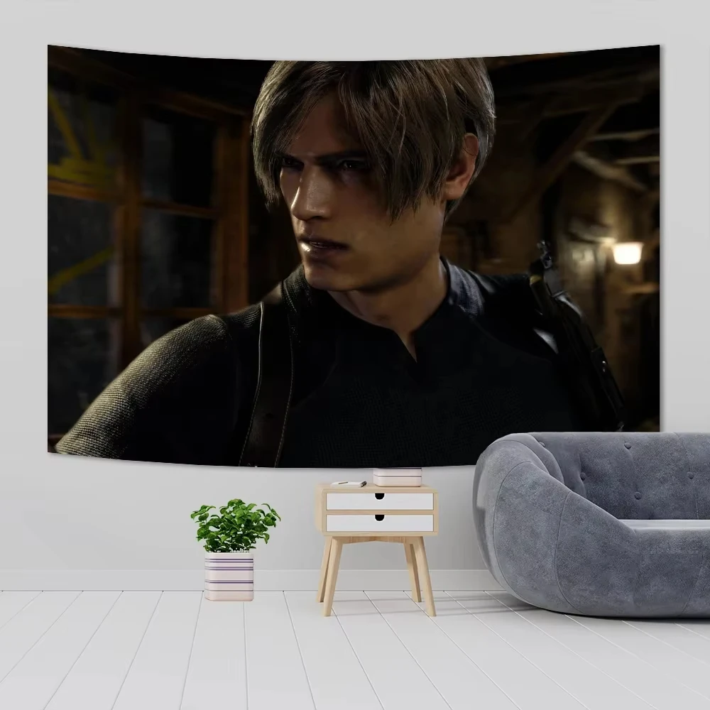 Game R-Resident Leon Kennedy Evil 3d Printed Wall Hanging Tapestry Hippie Wall Decor Background Tapestry  Kawaii Room Decor Home