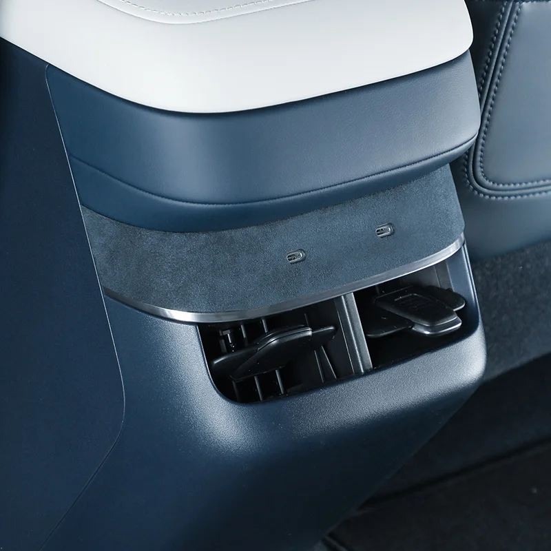 

For ZEEKR 007 2023 2024 2025 Car Back Row Rear Air Outlet Vent Super Suede Trim Sticker Protecting the interior Car Accessories
