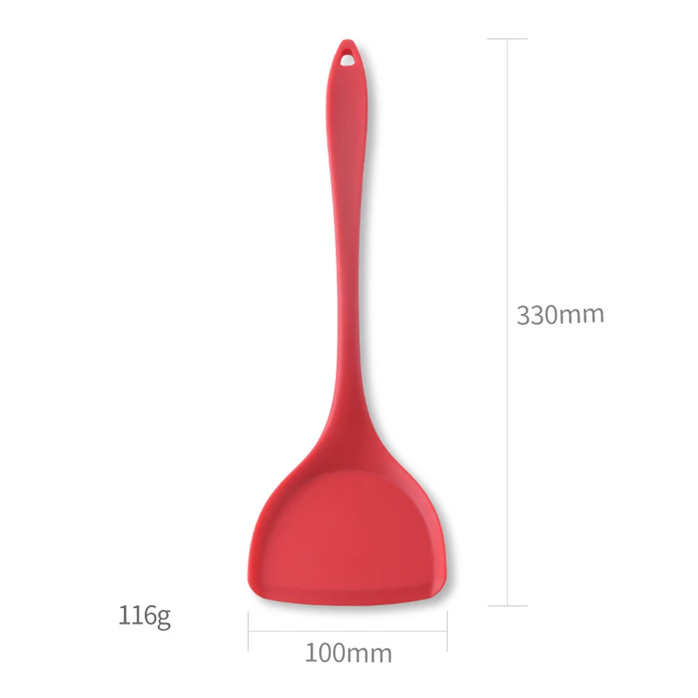 

Silicone Spatula Heat Resistant Long Handle Turner For Nonstick Cookware Kitchen Utensil Red Dishwasher Safe Sturdy