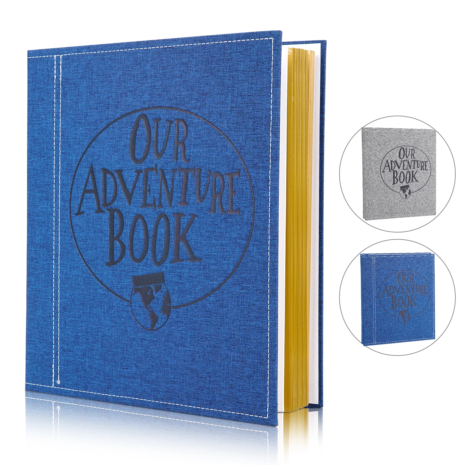 40 Page Our Adventure Book DIY Handmade Photo Album Retro PU Leather Photo Sticker Scrapbook Anniversary Wedding Valentines Gift