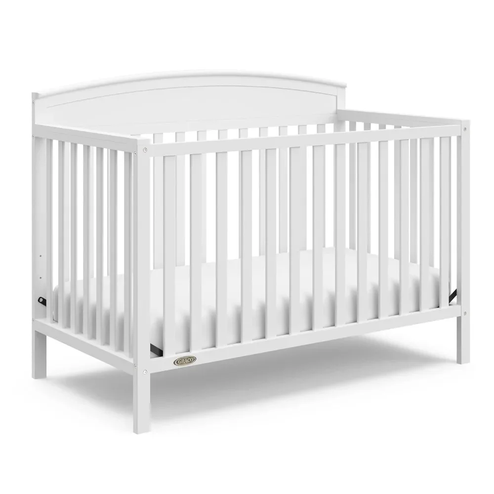 

Benton 5-in-1 Convertible Crib (White) – GREENGUARD Gold Certified, Converts from Baby Crib to Toddler Bed, Daybed