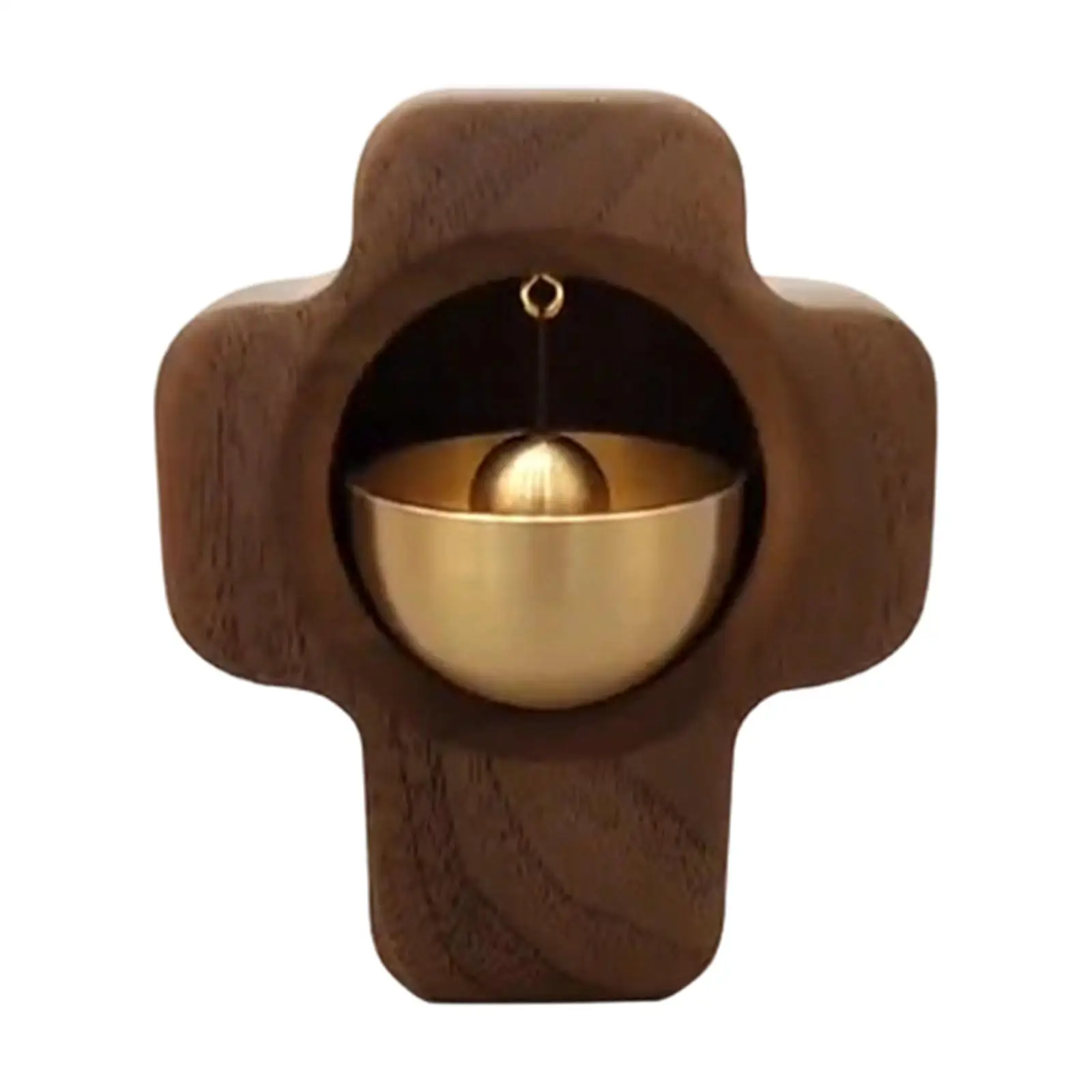 Wooden and Brass Door Chime Decorative Loud Sound Bell for Home Entrance Porch Shopkeepers Backyard Unique Business Gift