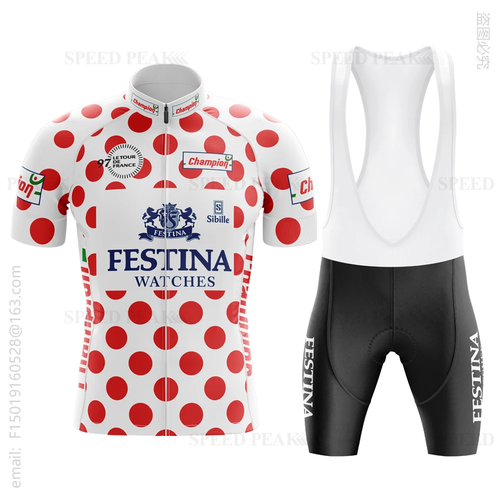 FESTINA Retro Cycling Jersey Men Classical Bicycle Suit Summer Sleeve Men Bib Shorts Clothes Team Men's Bike Jersey