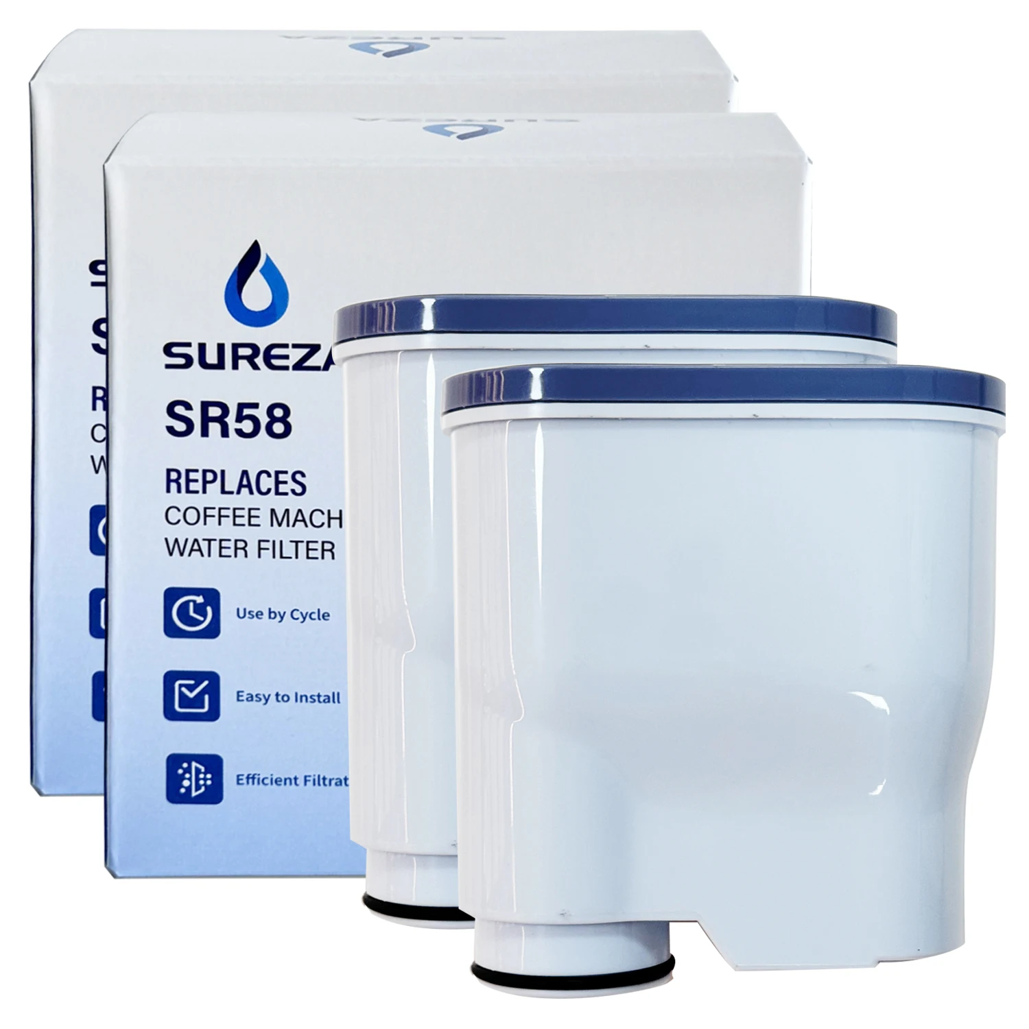 Filtro de água para máquina de café, 2 peças, substituição para philips saeco aquaclean ca6903/00/01/10/22, filtro de água compatível com picobaristo