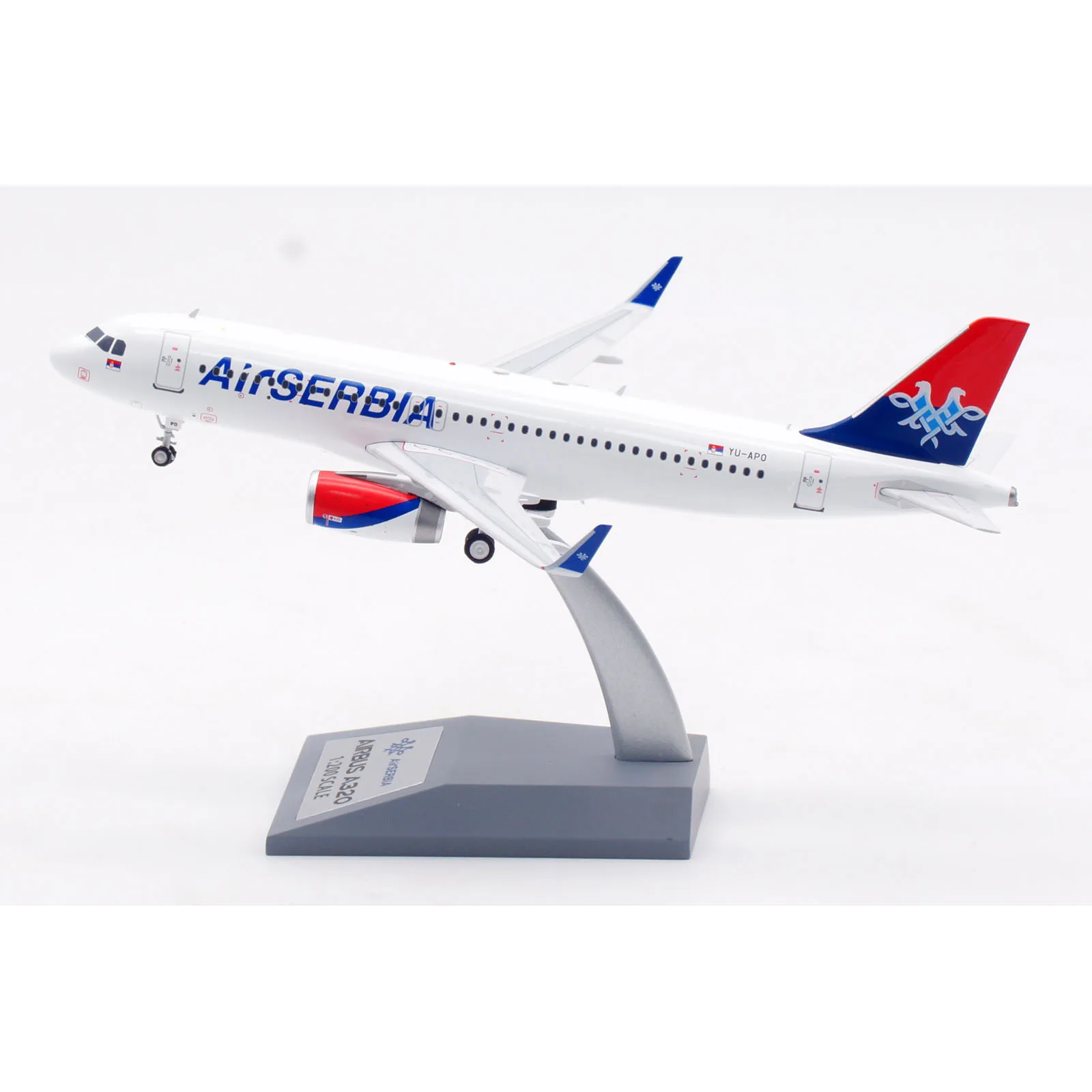 IF320JU0924 Alloy Collectible Plane Gift INFLIGHT 1:200 Air Serbia Airbus A320-200 Diecast Aircraft Jet Model YU-APO With Stand