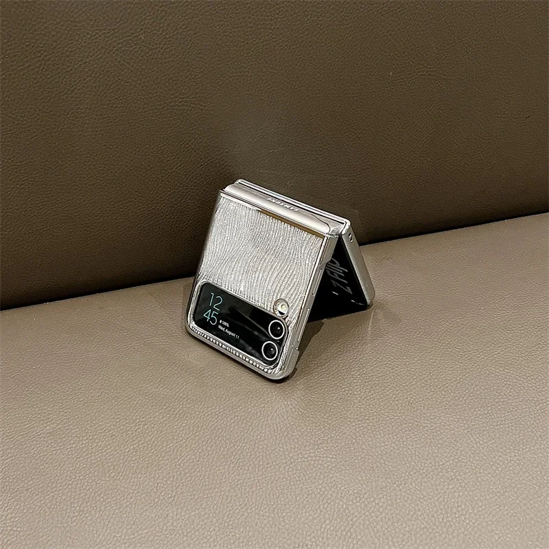 Чехол для Samsung Galaxy Z Flip 6 5 4 3, роскошный блестящий чехол с гальваническим покрытием, ударопрочная задняя крышка из поликарбоната