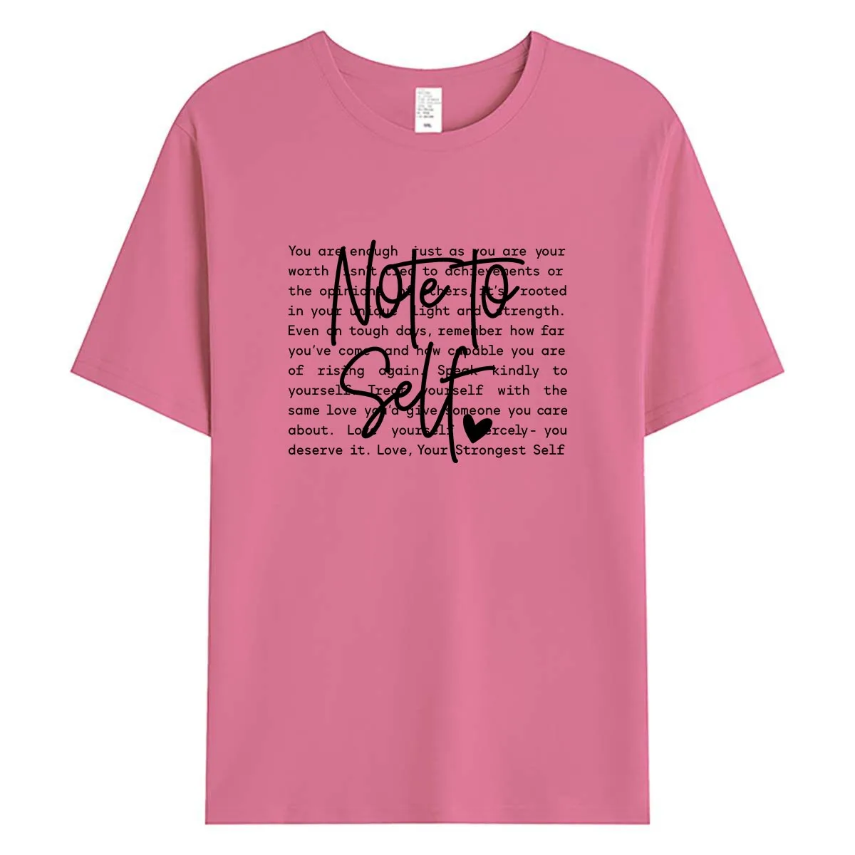 

Note To Self You Are Enough Women T-Shirt Self Love Mental Health Quote Graphic Tee Positive Summer Cotton Tops Casual