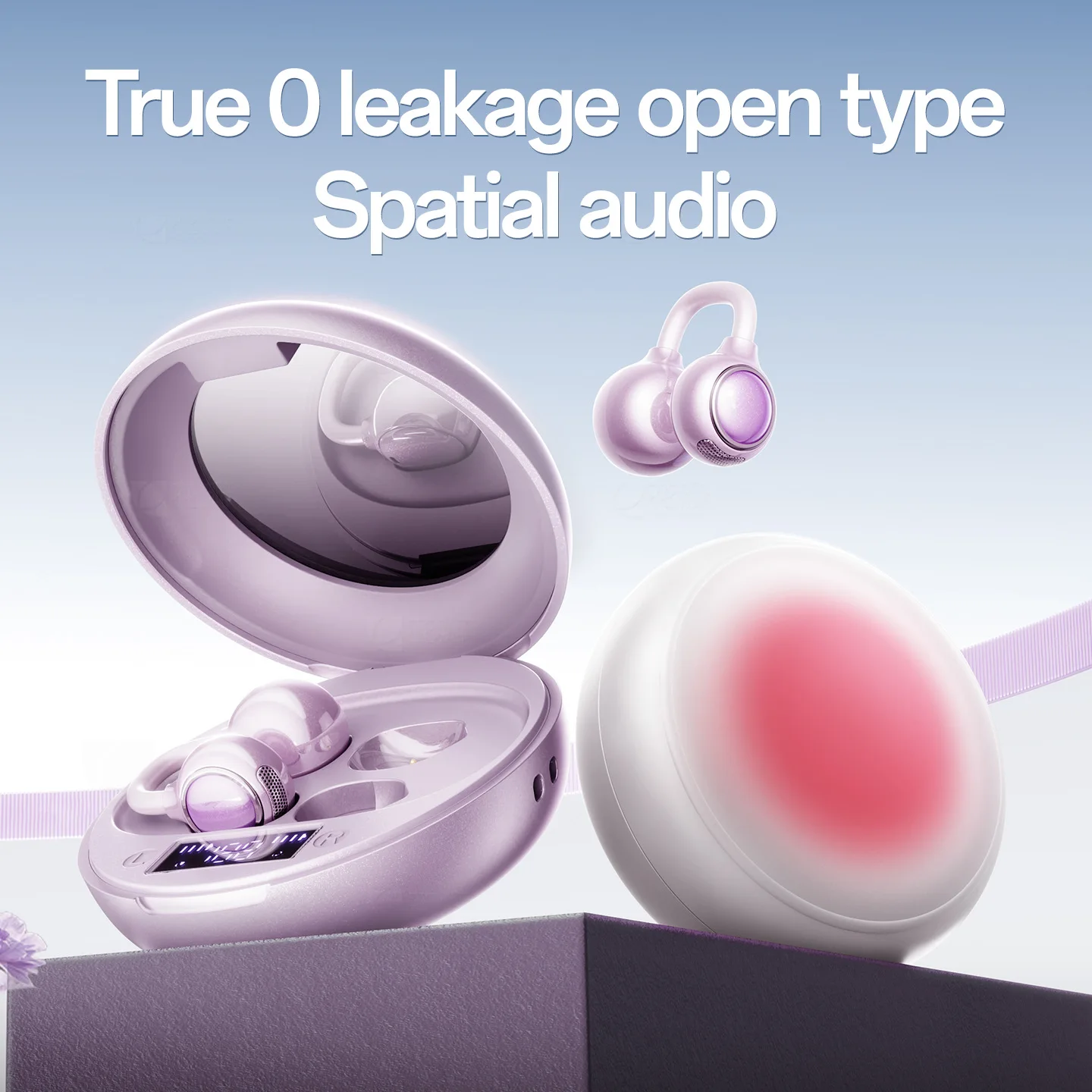 Popular ear clip on earphones with low latency, wireless earphones, high aesthetic value, and long battery life
