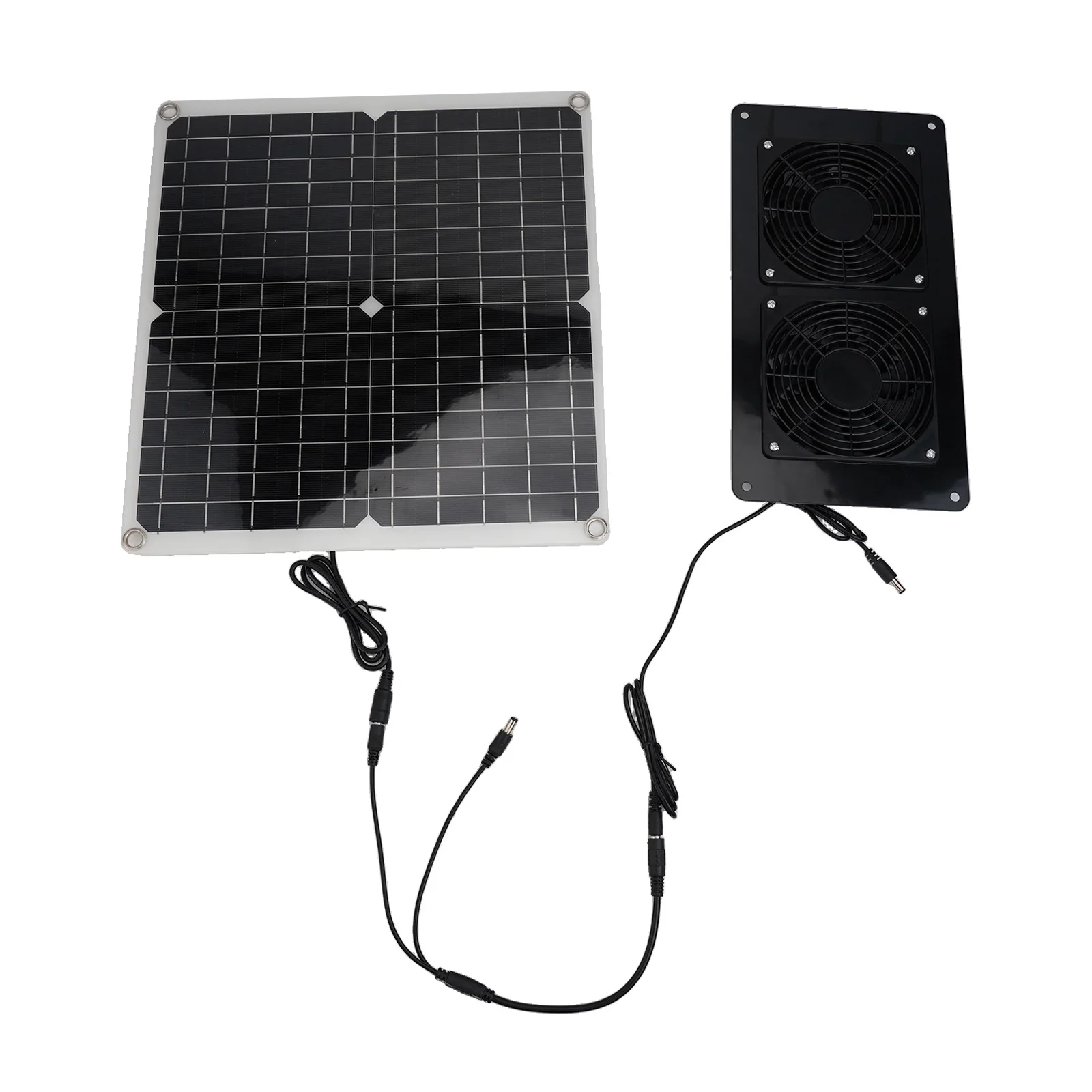 

30W Solar Panel Outdoor Solar Exhaust Fan Dog Chicken Coop RV Greenhouse Fan Waterproof Solar Panel Round Ventilation Case