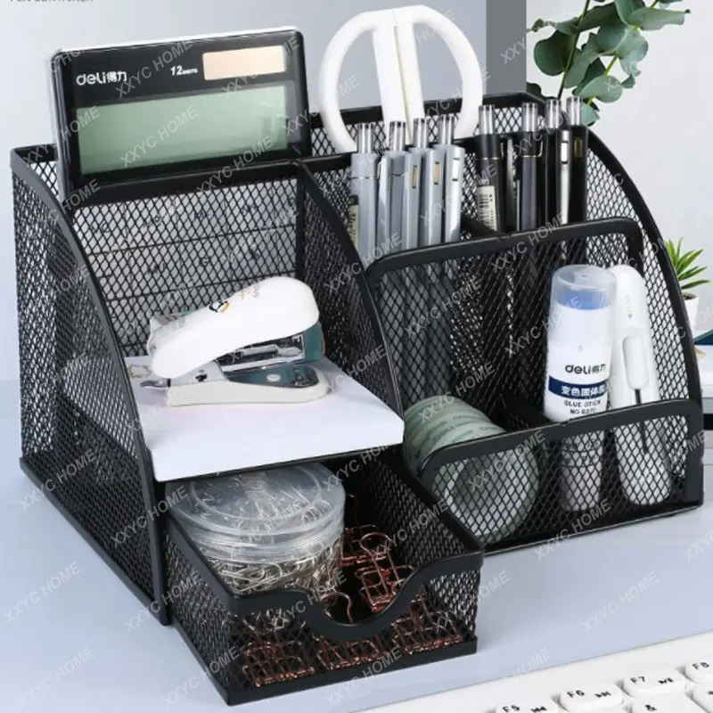 

Organizer Desktop Storage Holder Office Organizer Desktop Pencil Pen Sundries Badge Box Stationery Supplies