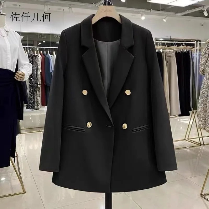 New Blazer Women 2025 Spring British Style Office Lady Solid White/Black Suit Jacket Designer Blazer Woman
