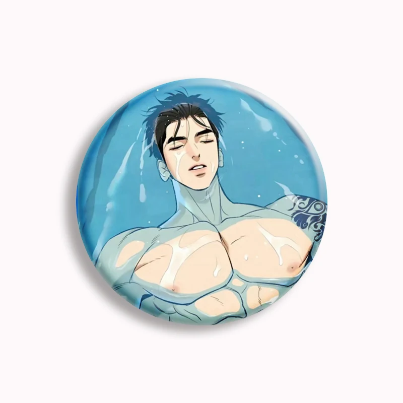 Korean Anime BL Mo zhou Pin Brooch Jindan ZhouZajing Idol Boy Manga Homosexuality Badge For Lover Gift Fans Collect 58mm