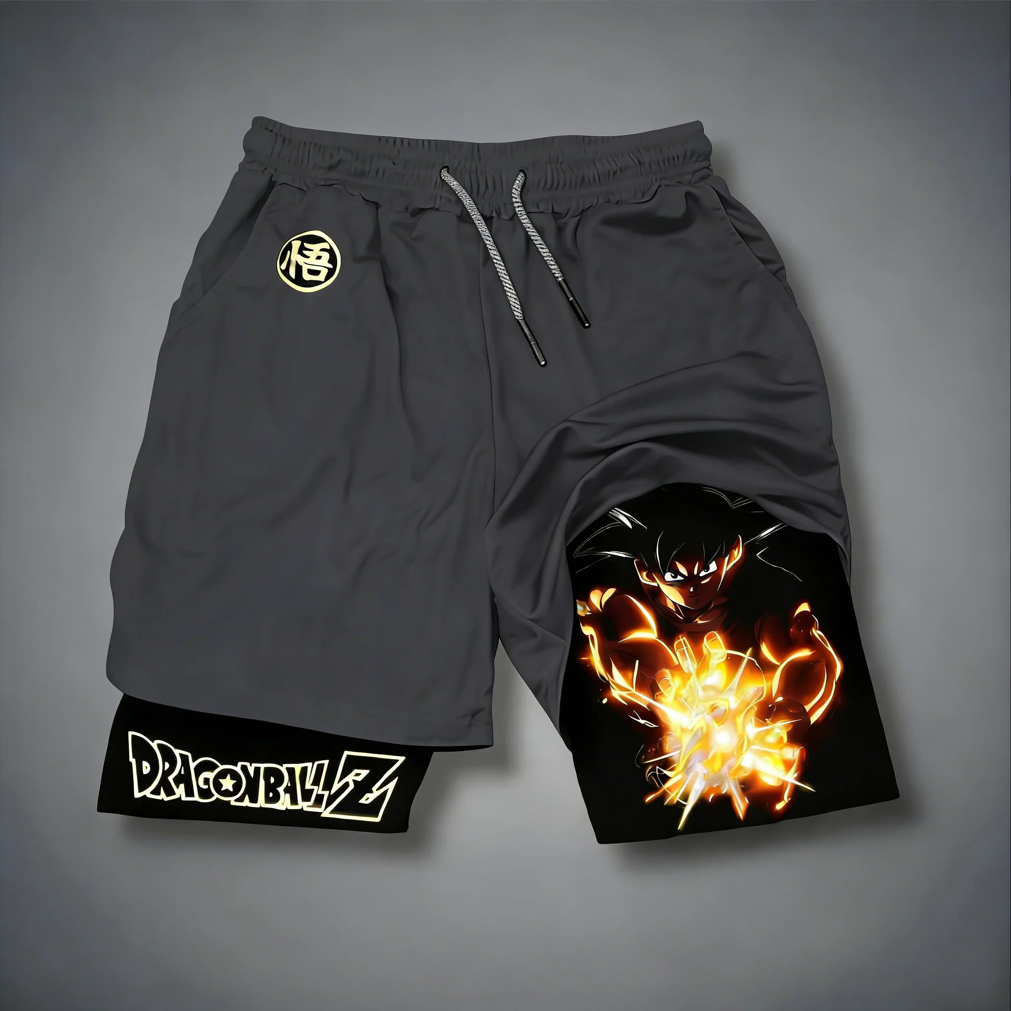Dragon Ball Goku Anime Printed Double Layer Quick Drying Breathable Sports Shorts 2026 Men's and Women's Summer Boxing Shorts