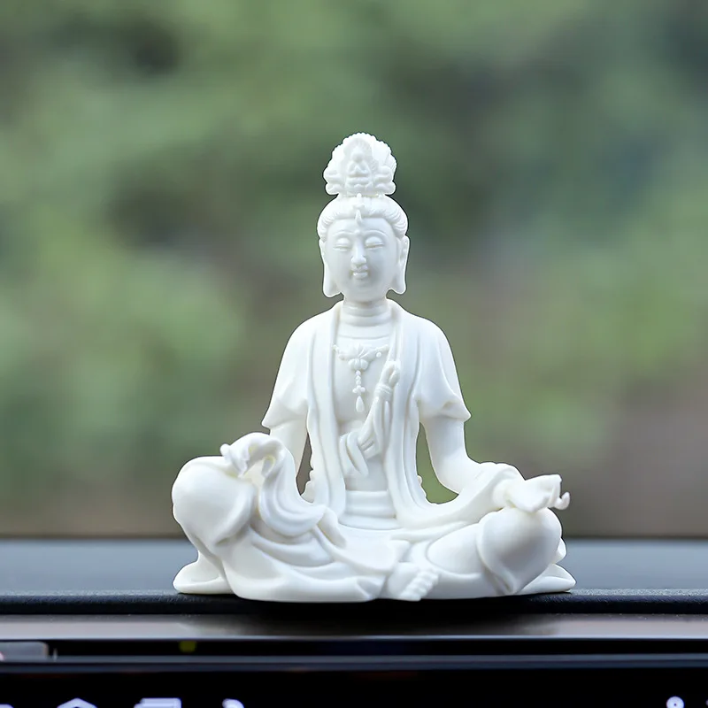 PINNY White Porcelain Guanyin Ornament Ceramics Kuan Yin Statues  Buddhism Adornment Statue Home Decoration Accessories