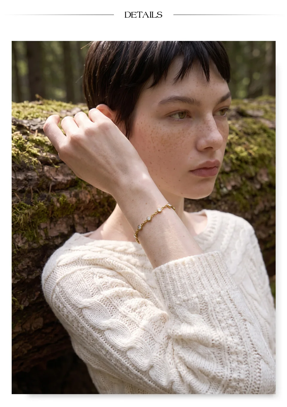 Yhpup Edelstahl CZ Armband für Damen, Kubisches Zirkonia Kettenarmband, Rund, Beliebter Ästhetischer Zarter Handgelenkschmuck – Detail 5