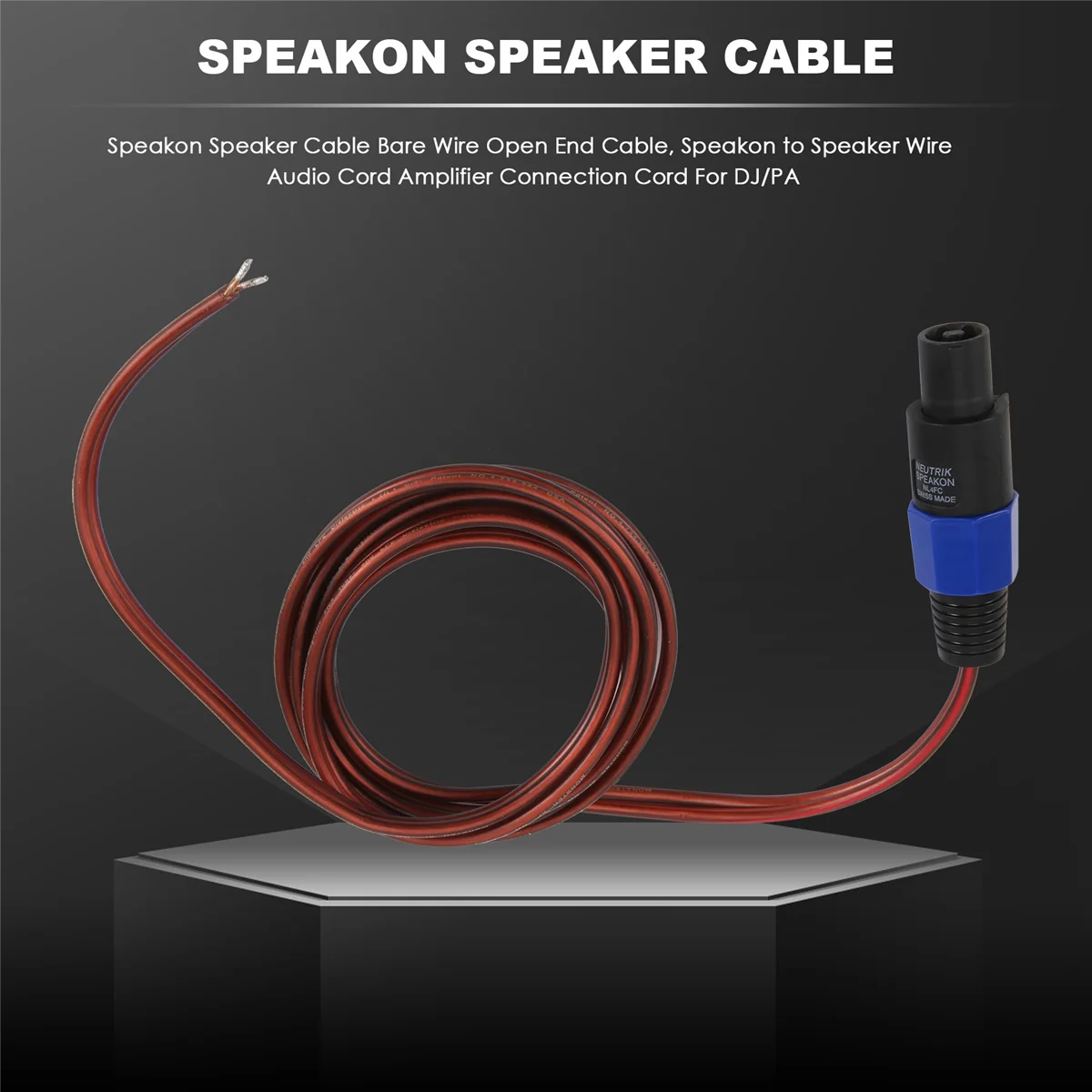 Speakon Speaker Cable Bare Wire Open End Cable, Speakon to Speaker Wire Audio Cord Amplifier Connection Cord for DJ/PA LYZ