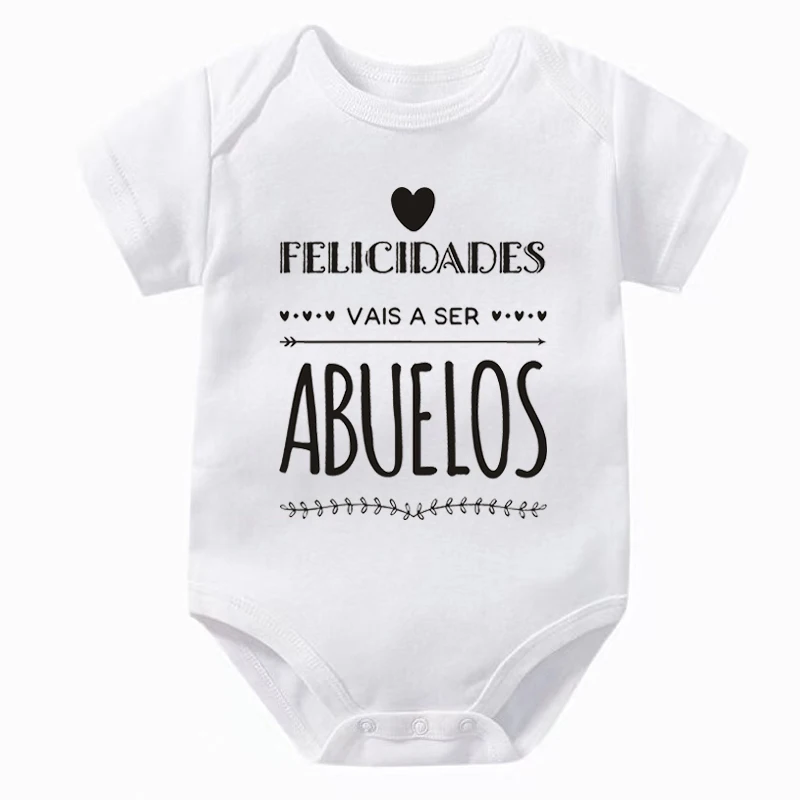 Vais a ser Abuelos Cotton Newborn Baby Bodysuits Cute Summer Baby Rompers Body Baby Boys Girls Clothes Outfits Pregnancy Reveal