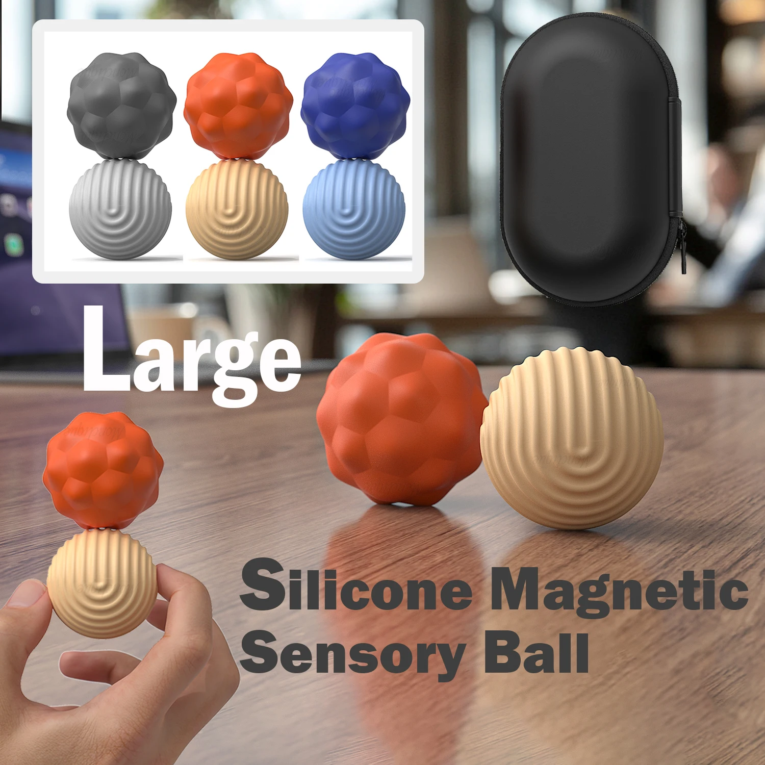 ขนาดใหญ่ขนาด Magnetic Sensory ลูกบอลซิลิโคนเด็กออทิสติก Fidgeting กังวล Ball ผู้ใหญ่ Office Decompression ของเล่นปลายนิ้วกิจกรรมของเล่น