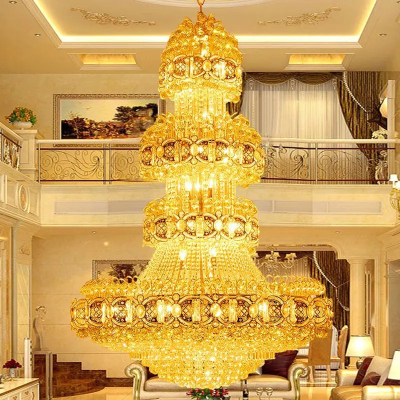 

Duplex building, large chandelier, villa, living room, crystal, atmosphere, hotel, light luxury