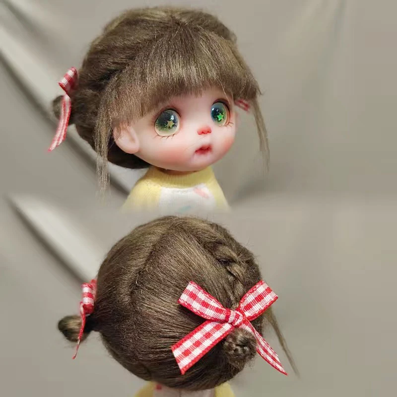 Lovely OB11 Ball Head Wig ,Nice Handmade Toys Accessories, 1/8 1/6 1/4 BJD Doll Hair Free Shipping